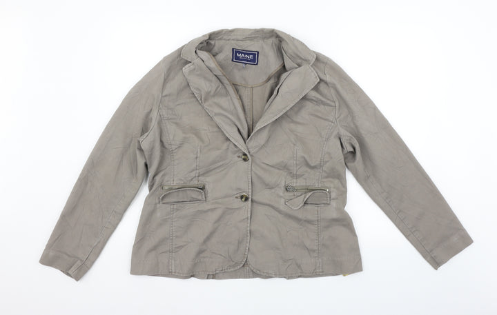 Maine Womens Grey Jacket Coat Size L