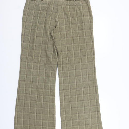 NEXT Womens Gold Check  Trousers  Size 12 L28 in