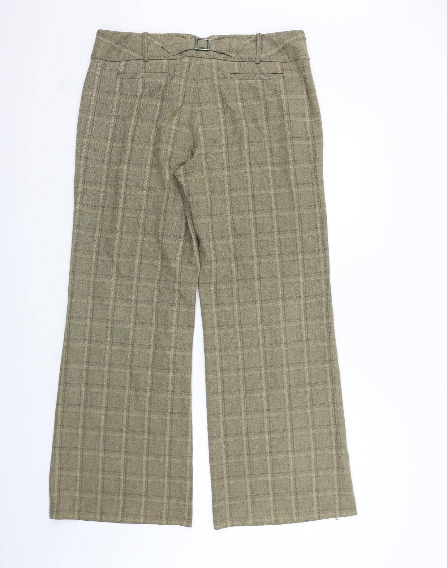 NEXT Womens Gold Check  Trousers  Size 12 L28 in