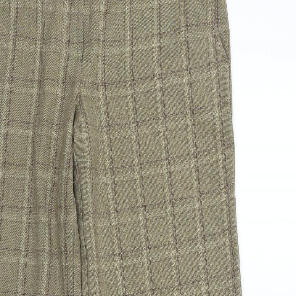 NEXT Womens Gold Check  Trousers  Size 12 L28 in