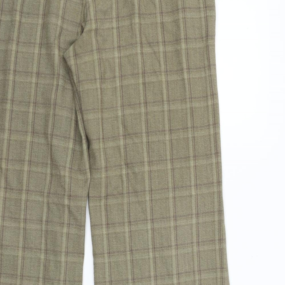 NEXT Womens Gold Check  Trousers  Size 12 L28 in
