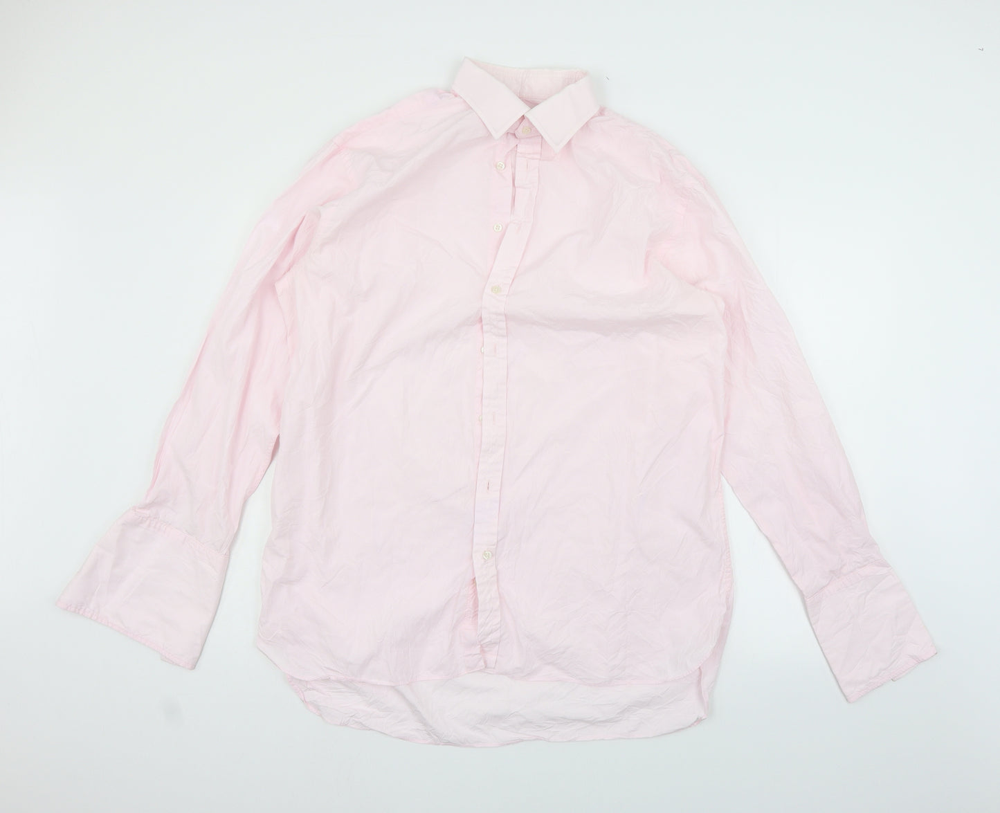 Thomas Pink Mens Pink    Button-Up Size 17  - missing button
