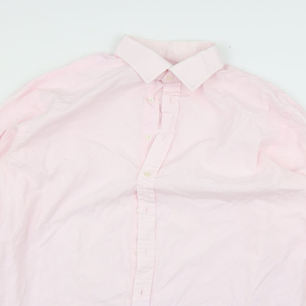Thomas Pink Mens Pink    Button-Up Size 17  - missing button