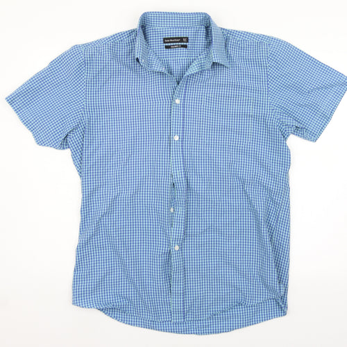 Cedar Wood State Mens Blue Check   Button-Up Size 16.5
