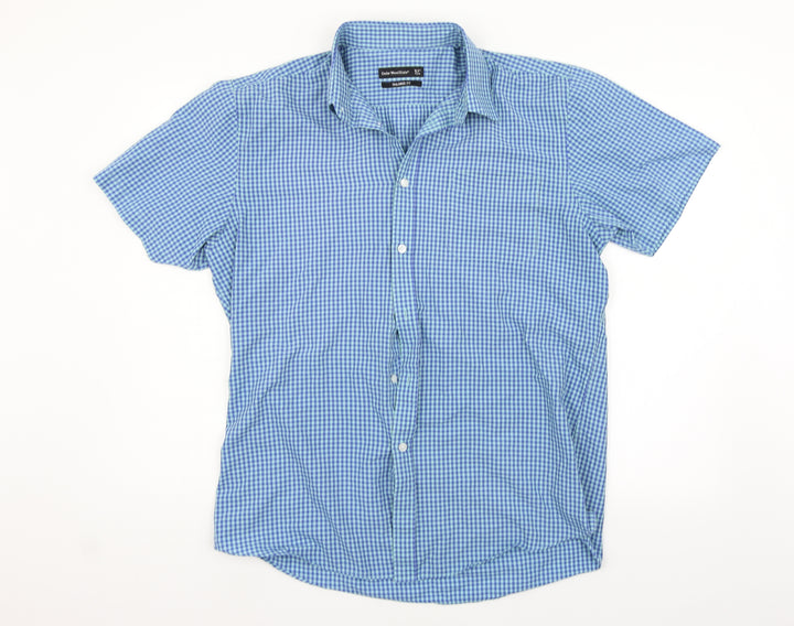 Cedar Wood State Mens Blue Check   Button-Up Size 16.5