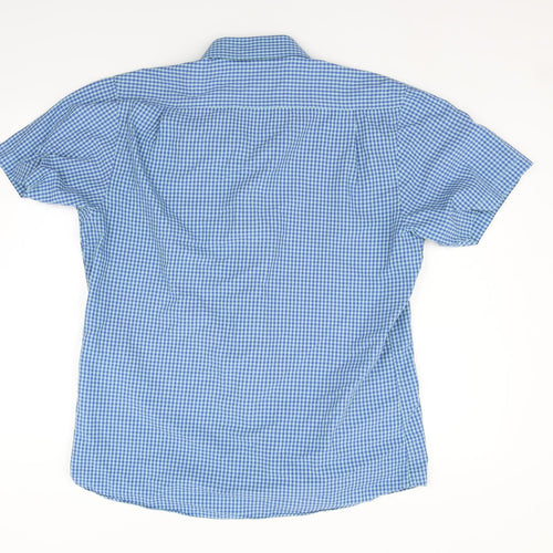 Cedar Wood State Mens Blue Check   Button-Up Size 16.5