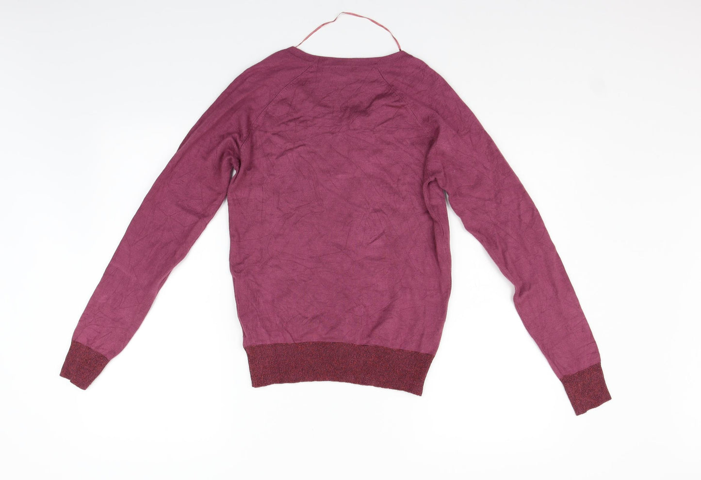DeFacto Womens Purple   Pullover Jumper Size L  - details on chest