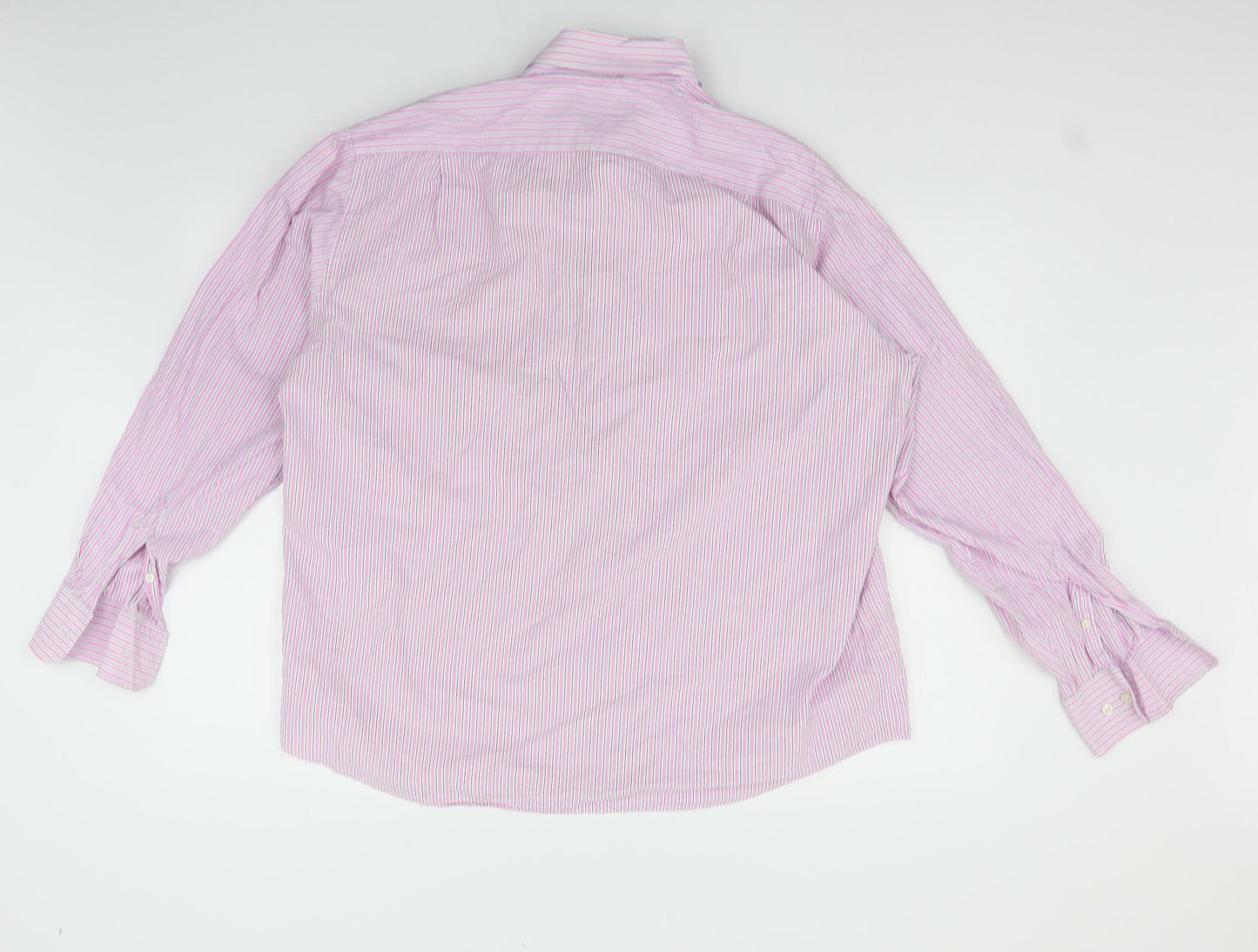 Marks and Spencer Mens Pink Striped   Button-Up Size 17