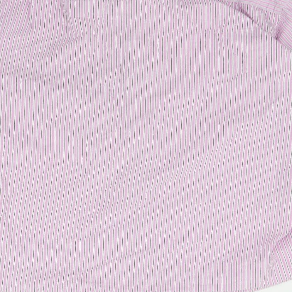 Marks and Spencer Mens Pink Striped   Button-Up Size 17