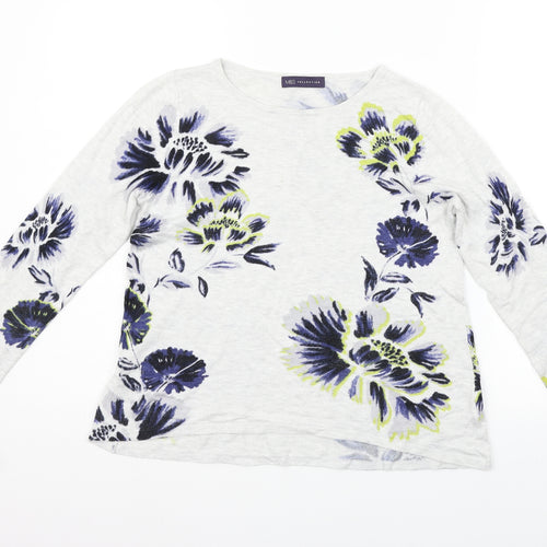 Marks and Spencer Womens Grey Floral  Pullover Jumper Size 8