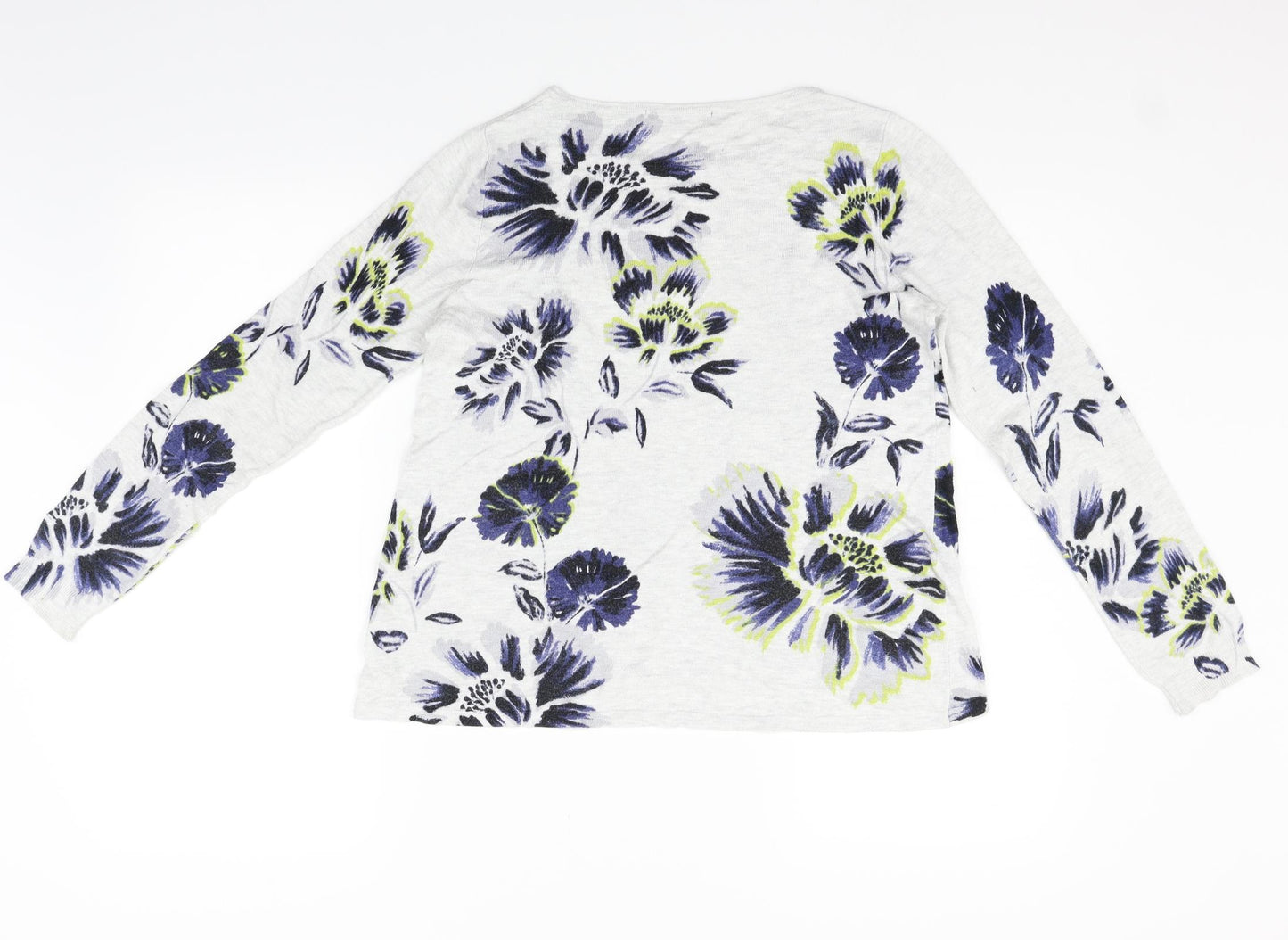 Marks and Spencer Womens Grey Floral  Pullover Jumper Size 8