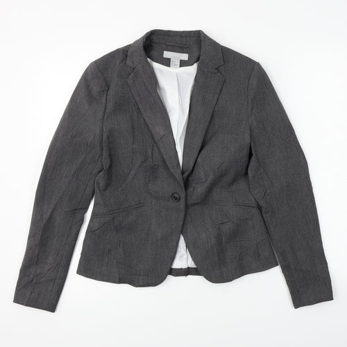 H&M  Womens Grey   Jacket Blazer Size 8