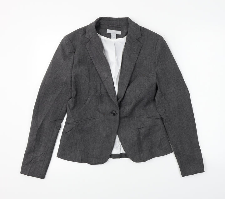 H&M Womens Grey Jacket Blazer Size 8