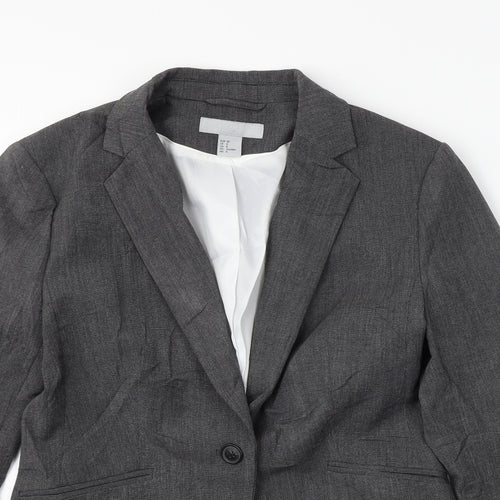 H&M  Womens Grey   Jacket Blazer Size 8