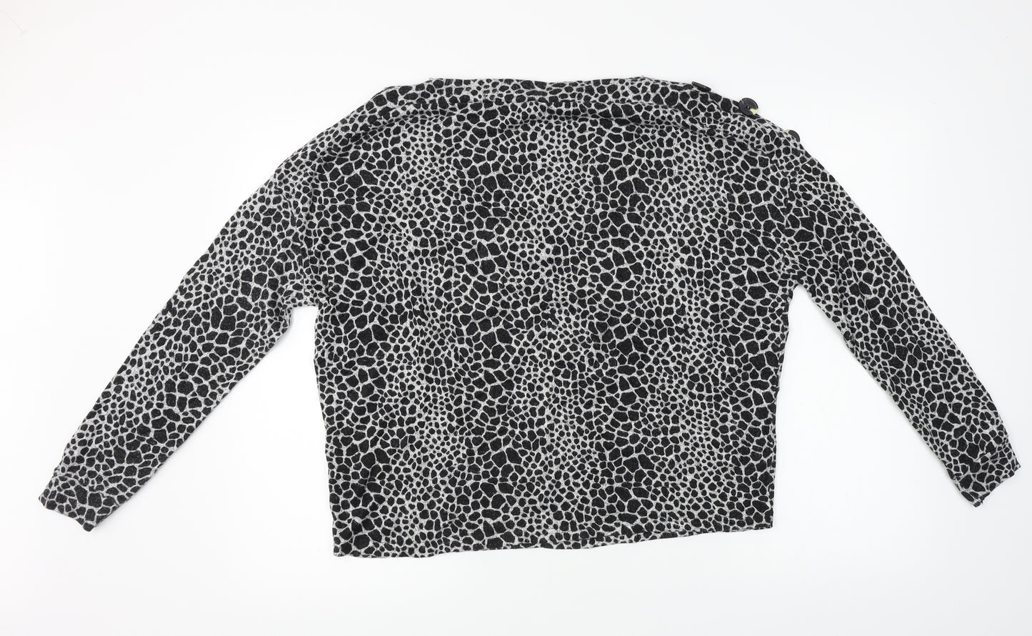 Dorothy Perkins  Womens Black Animal Print  Pullover Jumper Size 12