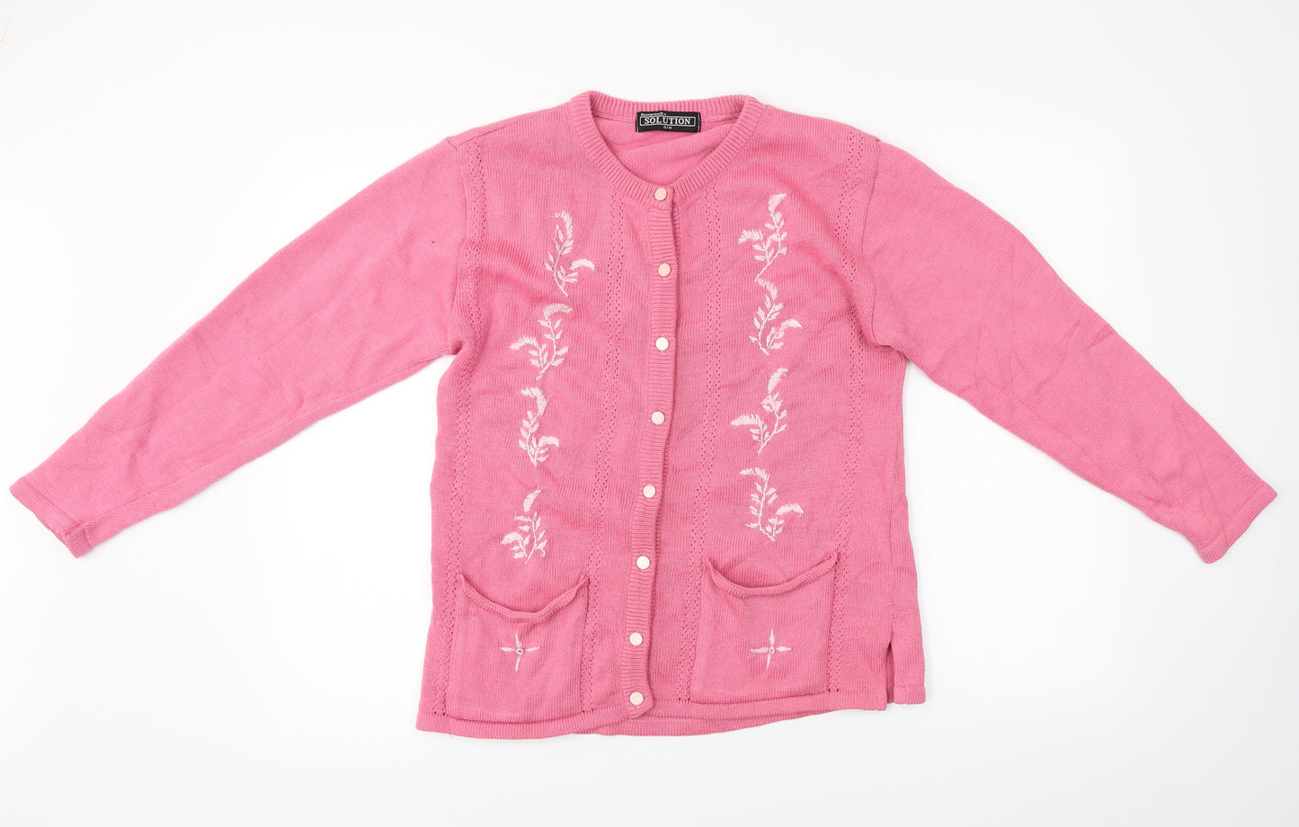 solution  Womens Pink   Cardigan Jumper Size M