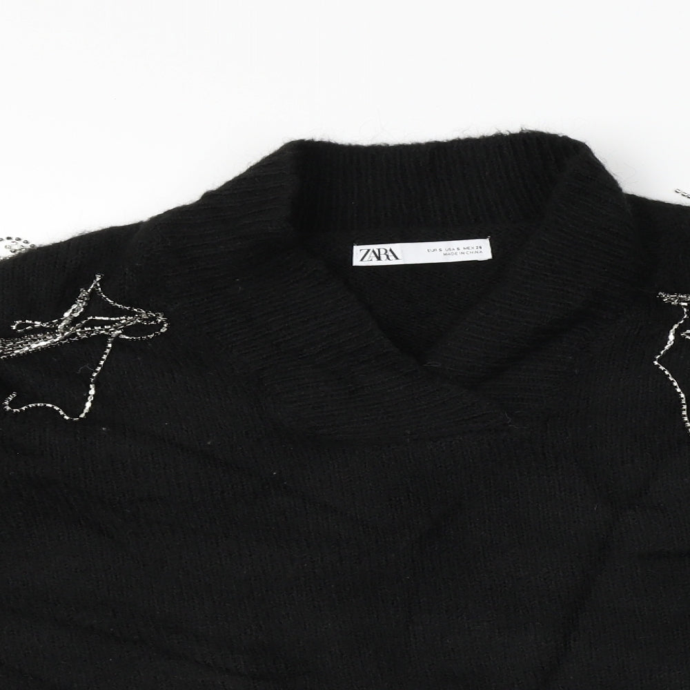 Zara Womens Black   Pullover Jumper Size S