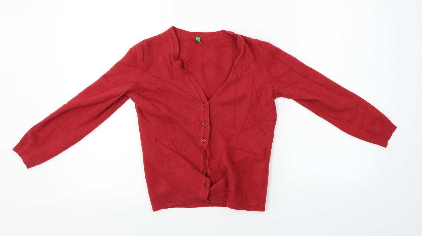United Colors of Benetton  Womens Red   Cardigan Jumper Size M