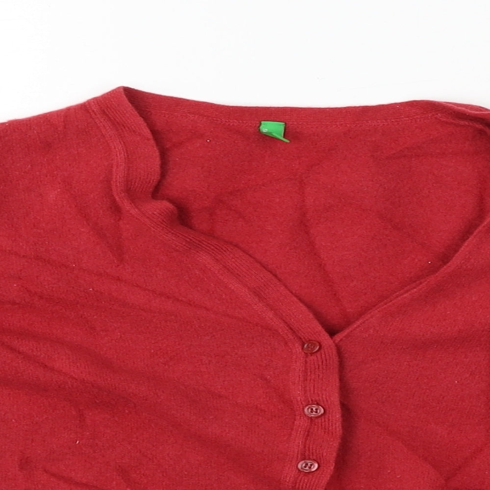 United Colors of Benetton  Womens Red   Cardigan Jumper Size M