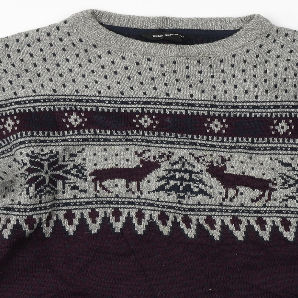 Cedar Wood State  Mens Purple   Pullover Jumper Size S