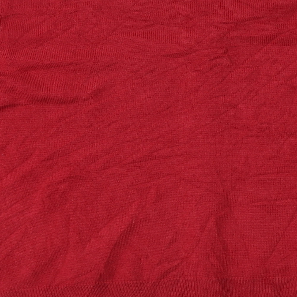 Marks and Spencer  Womens Red Floral  Cardigan Jumper Size 16