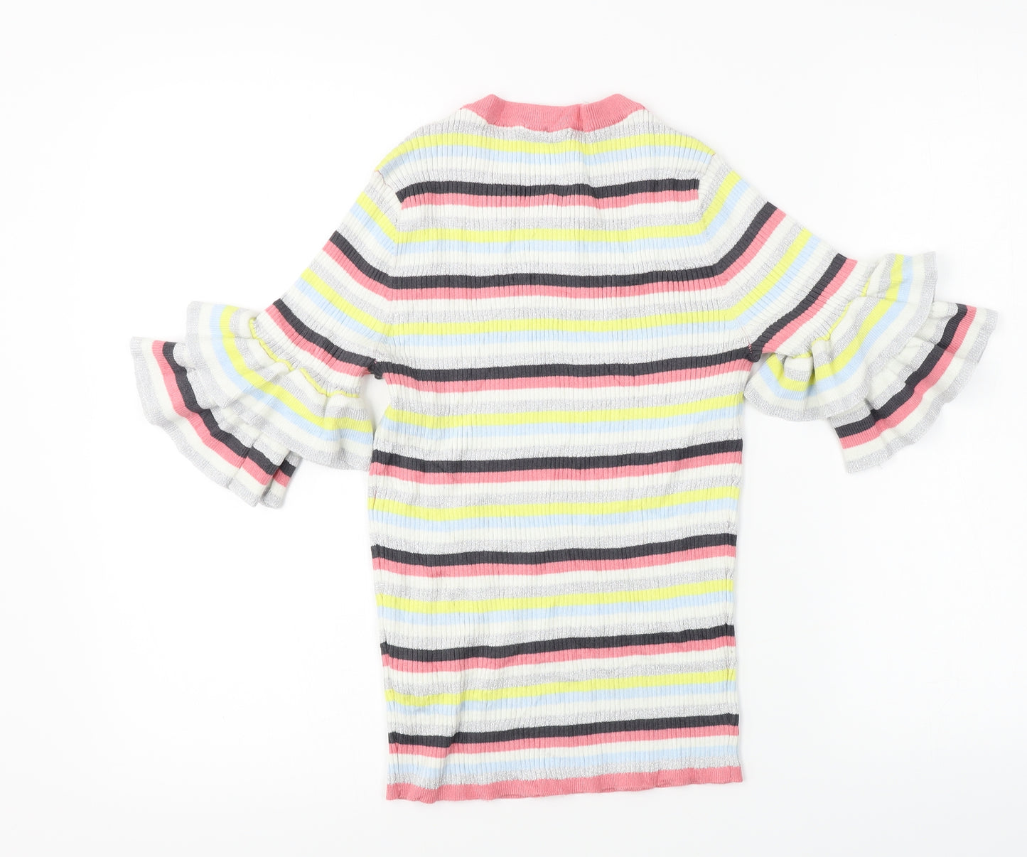 H&M  Womens White Striped  Pullover Jumper Size M
