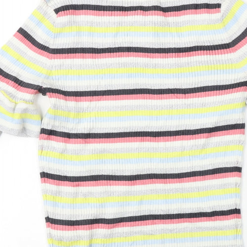 H&M  Womens White Striped  Pullover Jumper Size M