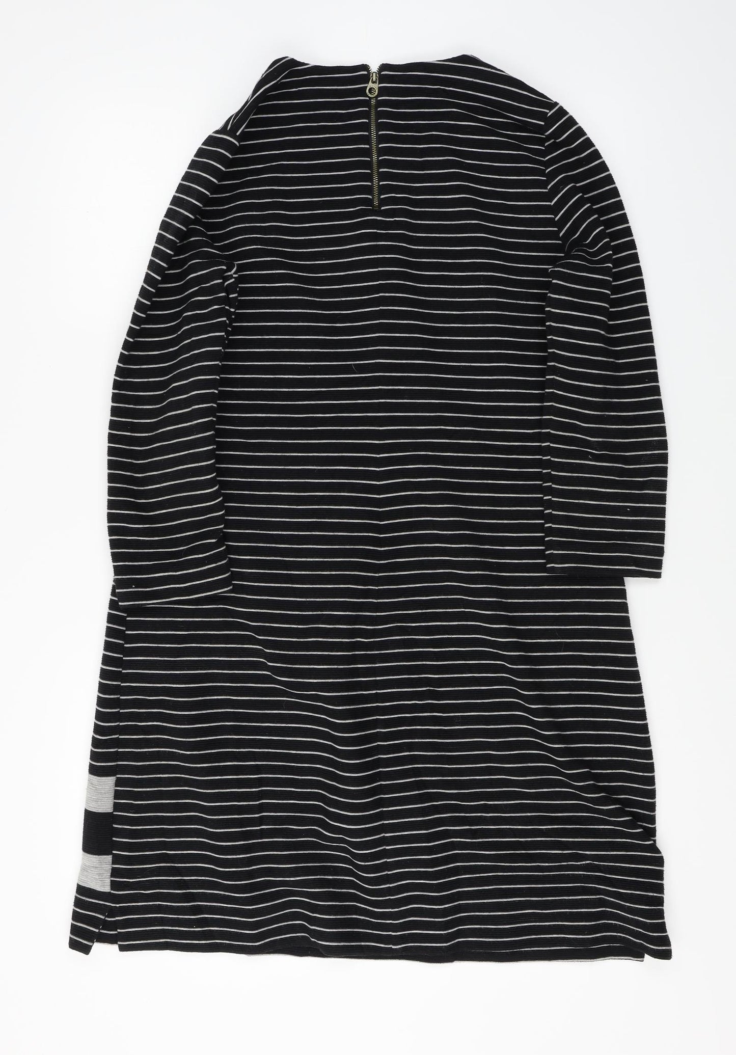 Joules  Womens Black Striped  Basic T-Shirt Size 14