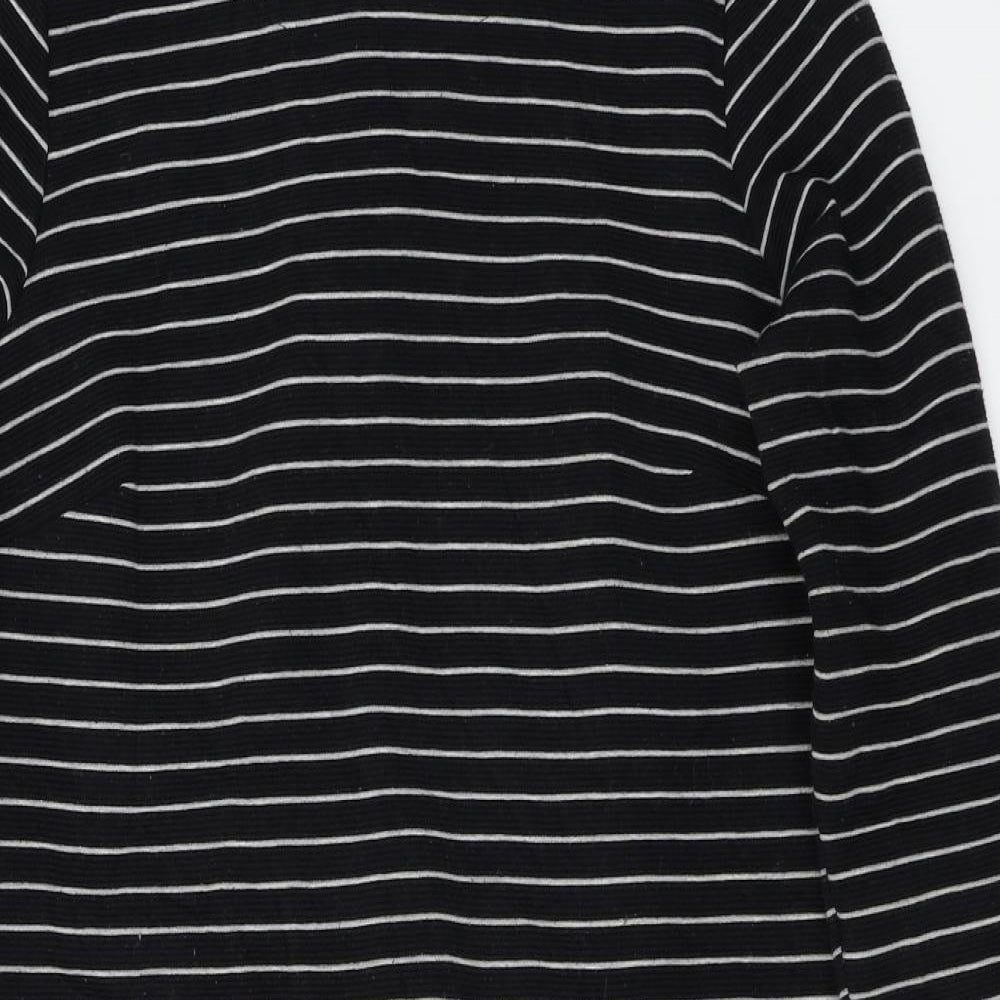 Joules  Womens Black Striped  Basic T-Shirt Size 14