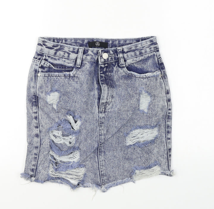 Missguided Womens Blue Bandage Skirt Size 26 in