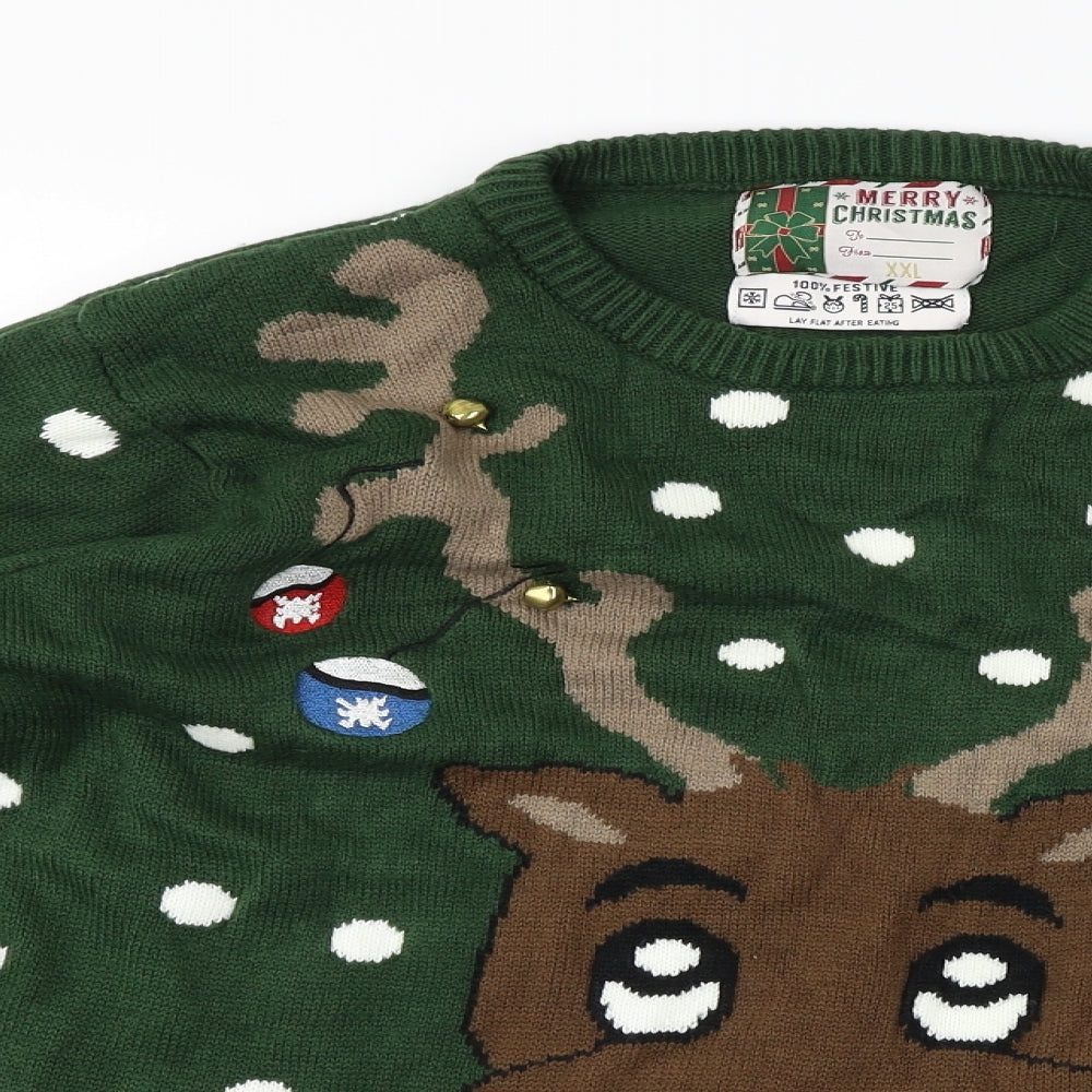 Cedar Wood State  Mens Green   Pullover Jumper Size 2XL  - Christmas Jumper