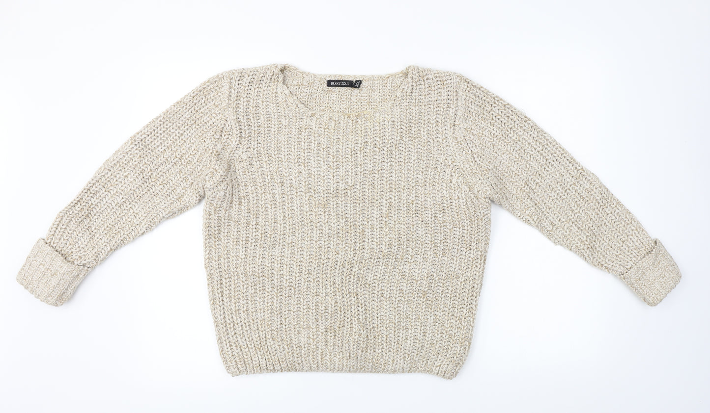 Brave Soul  Womens Beige   Pullover Jumper Size 14