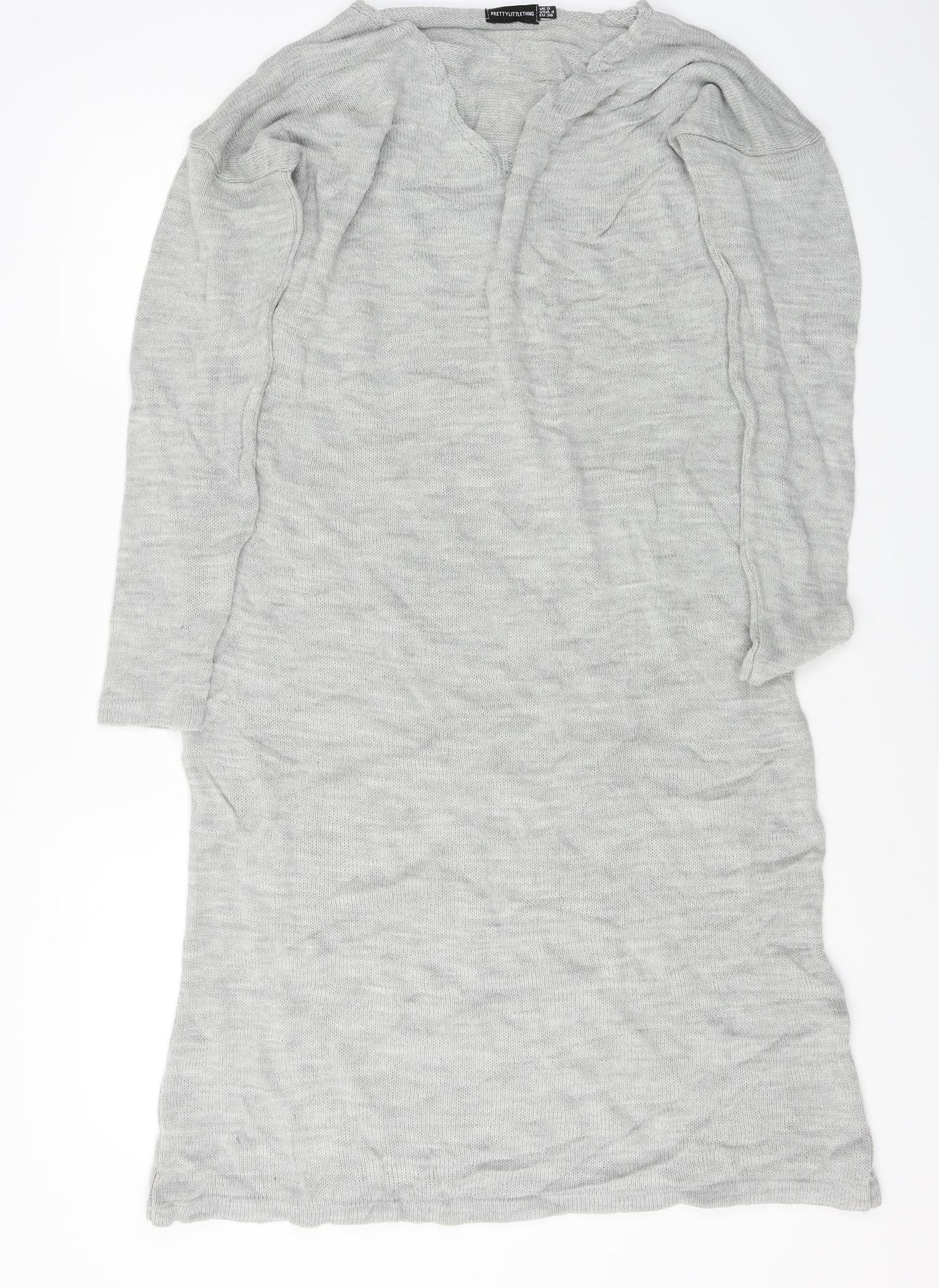 PRETTYLITTLETHING Womens Grey   Jumper Dress  Size 8