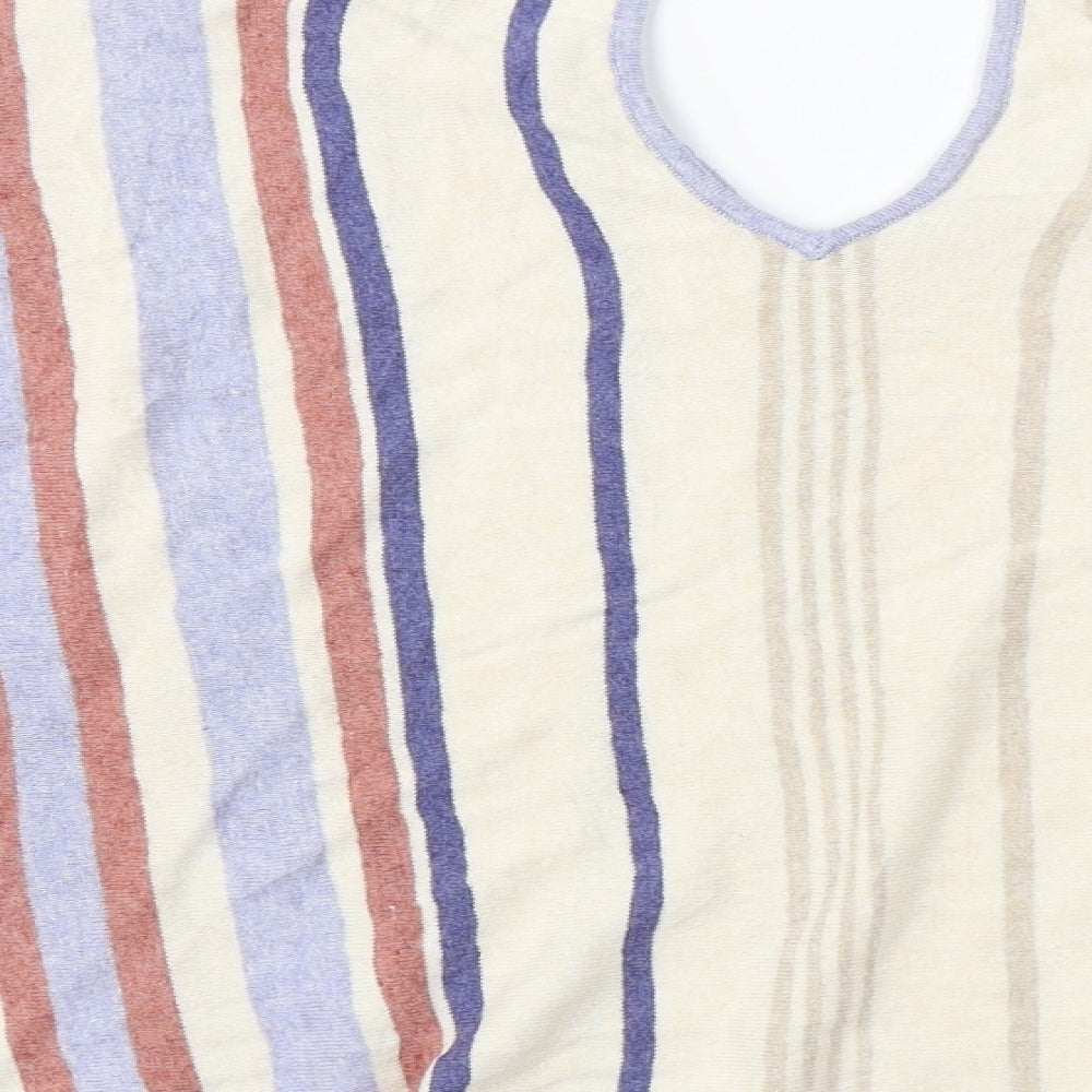 Marks and Spencer  Womens Beige Striped  Basic T-Shirt Size 18