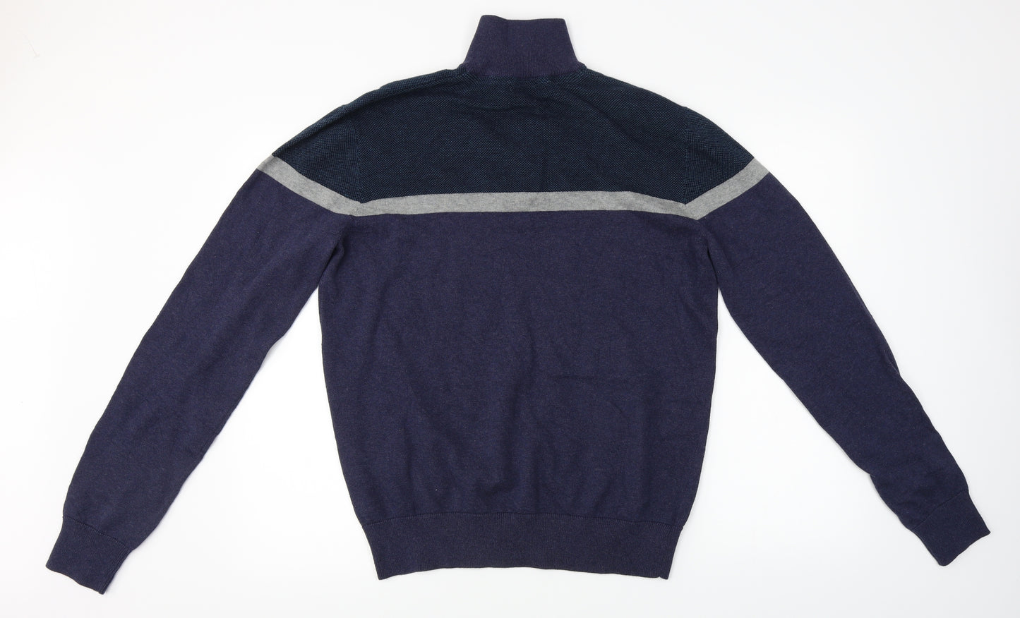 TU Mens Blue   Henley Jumper Size M