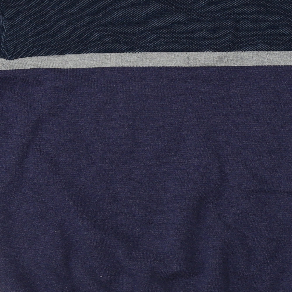 TU Mens Blue   Henley Jumper Size M