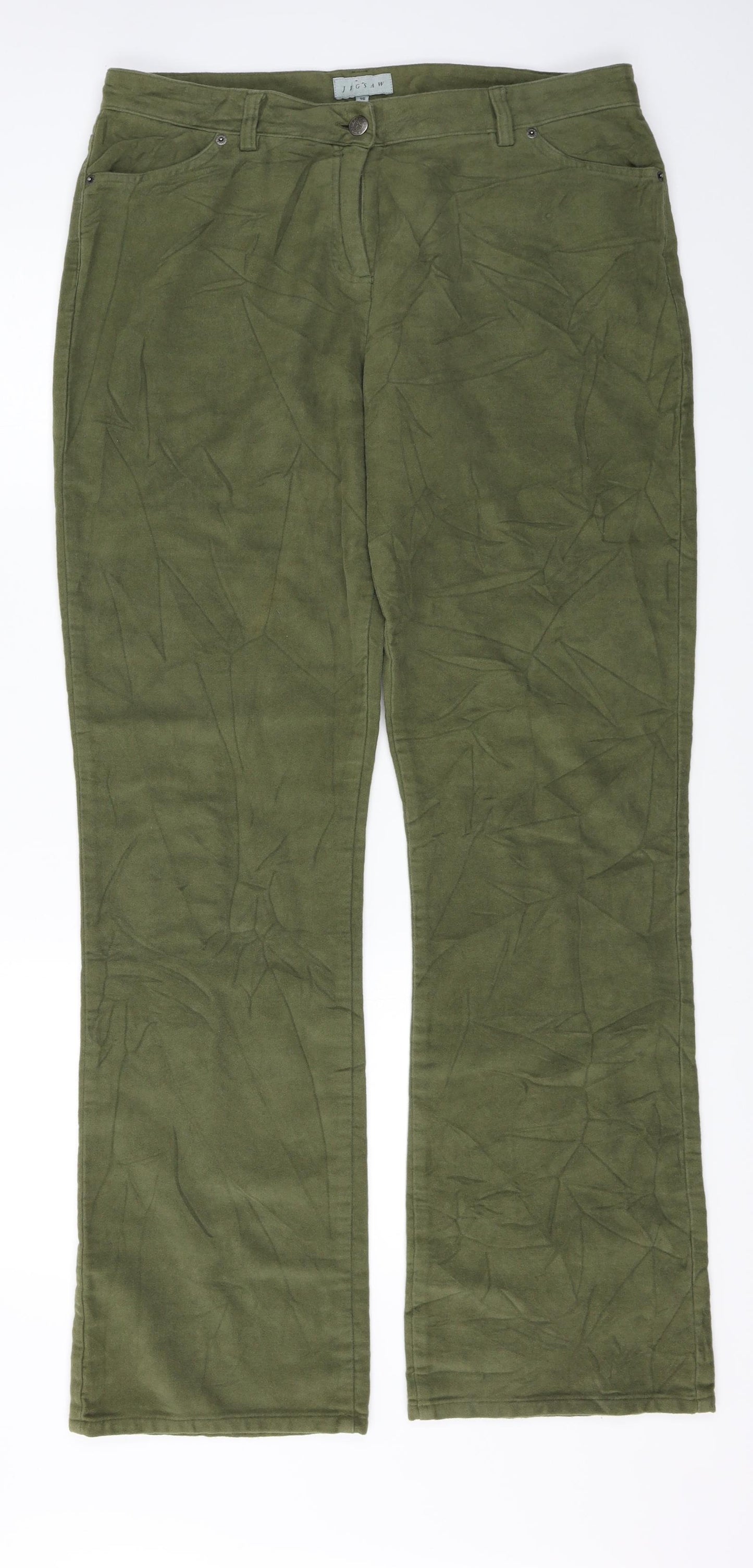 Jigsaw  Womens Green   Trousers  Size 16 L28 in