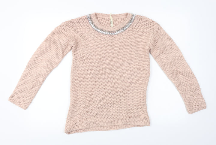 YD Girls Pink Pullover Jumper Size 12-13 Years