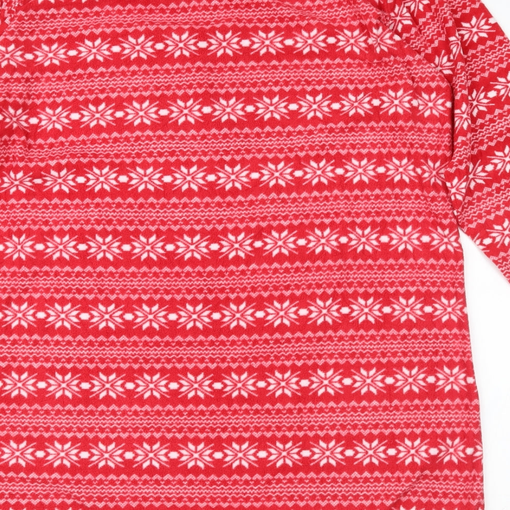 E-vie Womens Red Fair Isle Fleece  Nightshirt Size 18