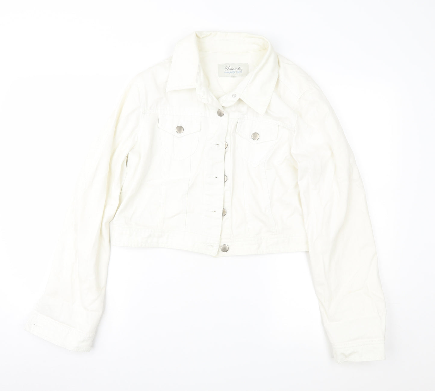 Peacocks Womens White  Denim Jacket  Size 16