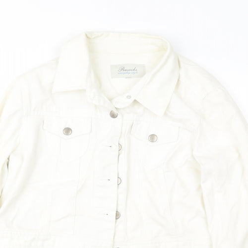 Peacocks Womens White  Denim Jacket  Size 16