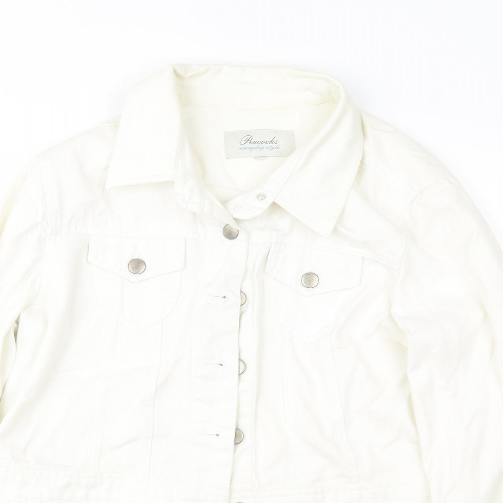 Peacocks Womens White  Denim Jacket  Size 16