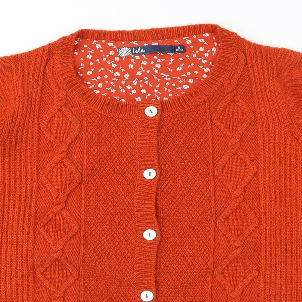EWM Womens Orange   Cardigan Jumper Size S