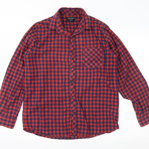 Greenwoods Mens Red Check   Button-Up Size M