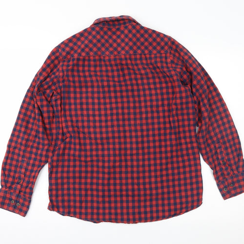 Greenwoods Mens Red Check   Button-Up Size M