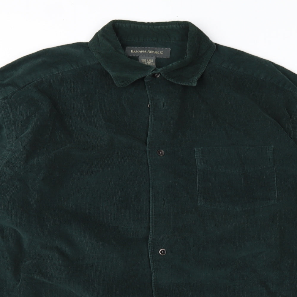 Banana Republic Mens Green  Corduroy  Button-Up Size M