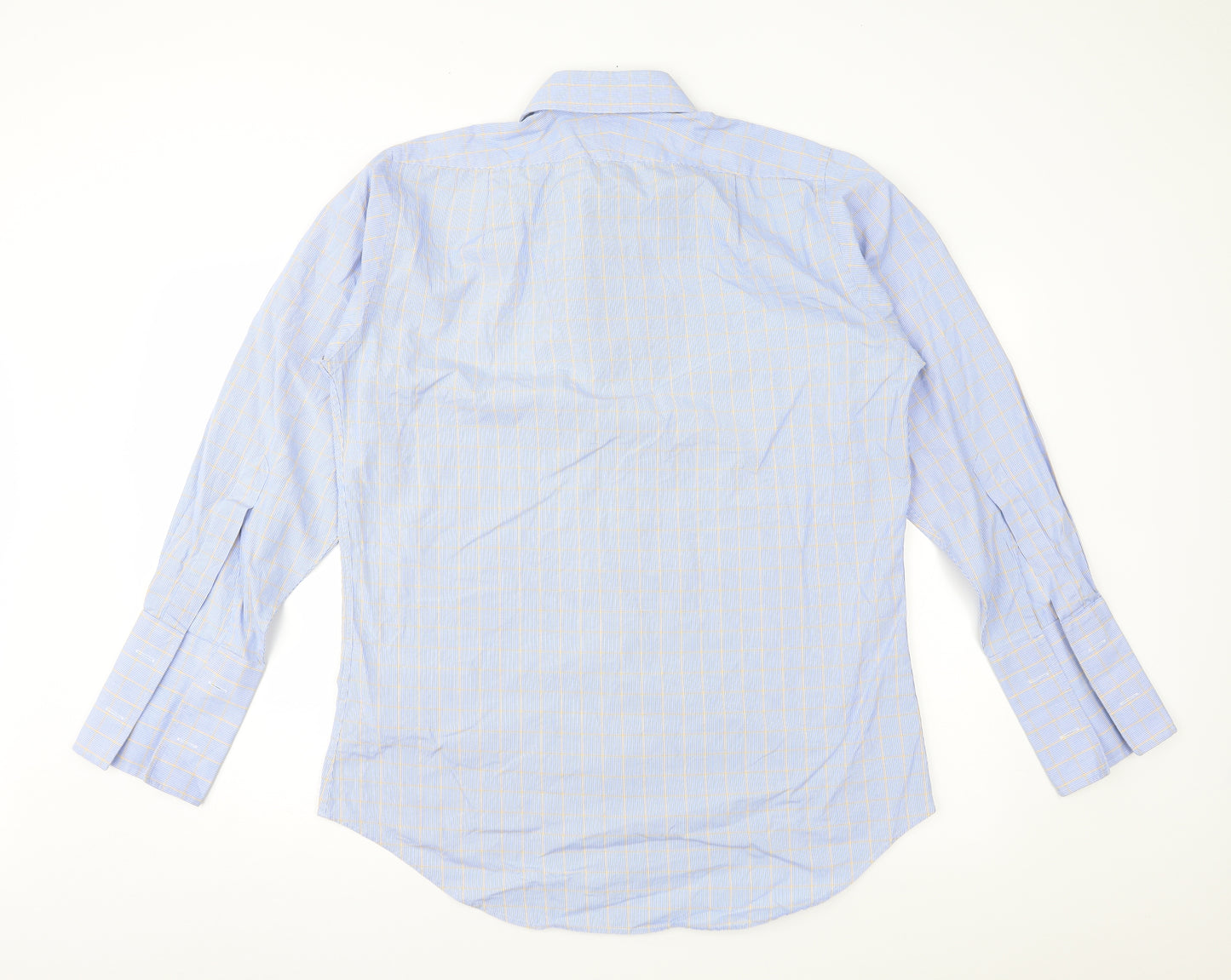 Harvie and Hudson Mens Blue Check   Button-Up Size 15.5