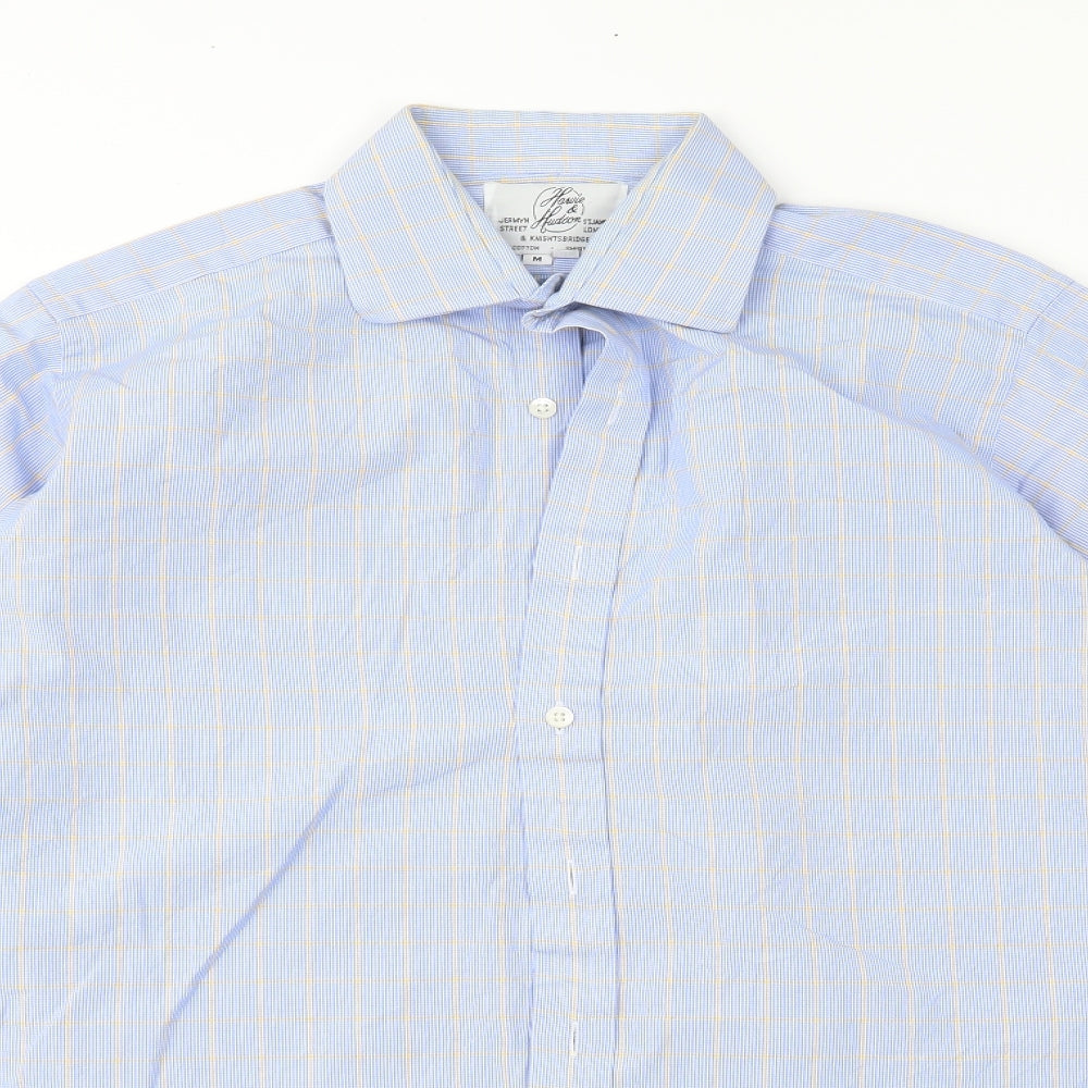 Harvie and Hudson Mens Blue Check   Button-Up Size 15.5