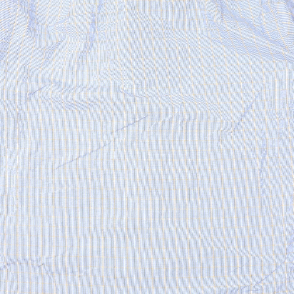 Harvie and Hudson Mens Blue Check   Button-Up Size 15.5