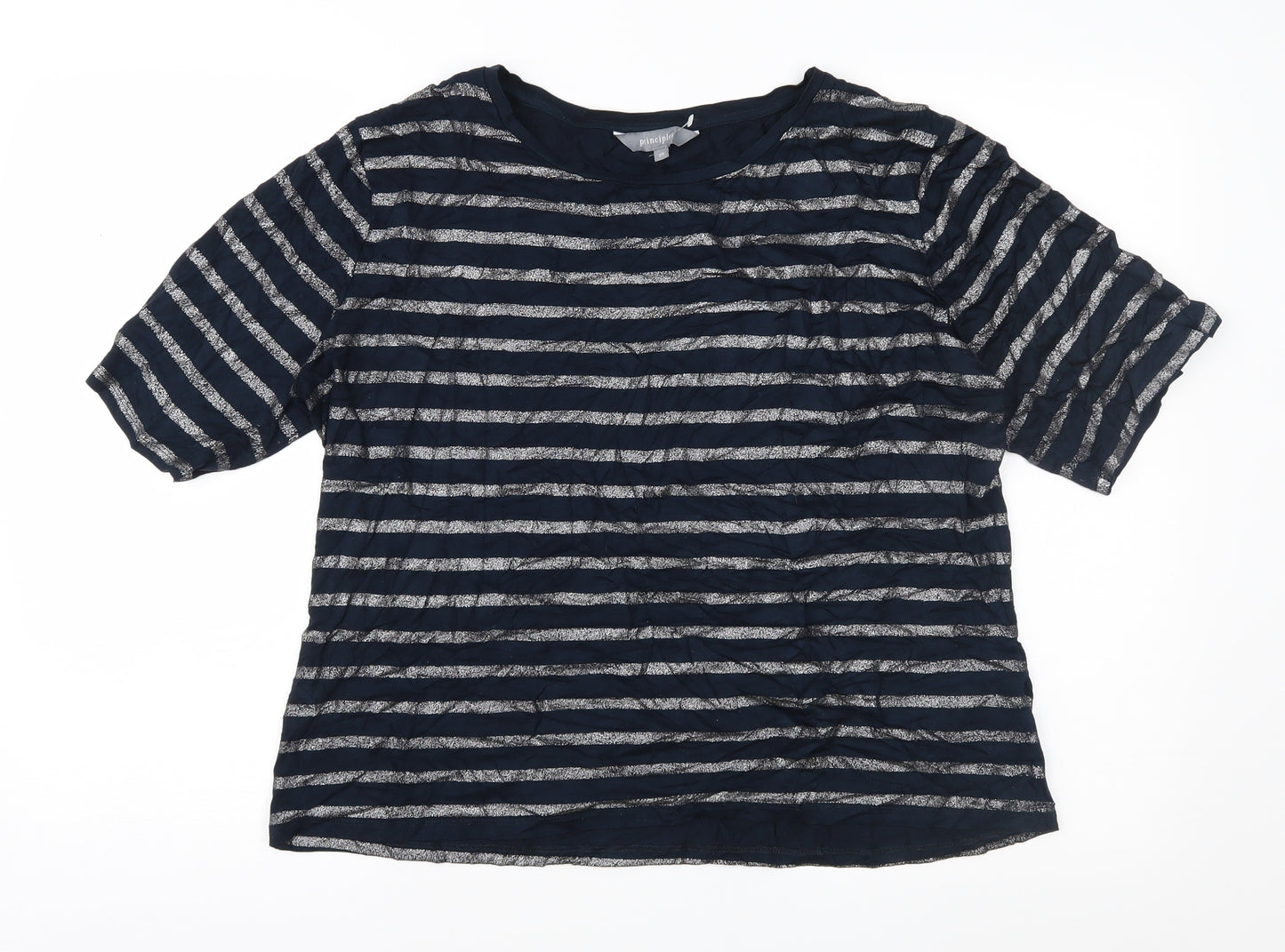 Principles Womens Blue Striped  Basic T-Shirt Size 20
